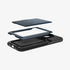 ACS06589 - iPhone 15 Pro Max Case Slim Armor CS in black showing the back with card in slot